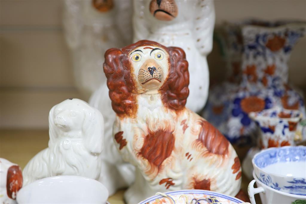 A quantity of mixed ceramics including Staffordshire dogs